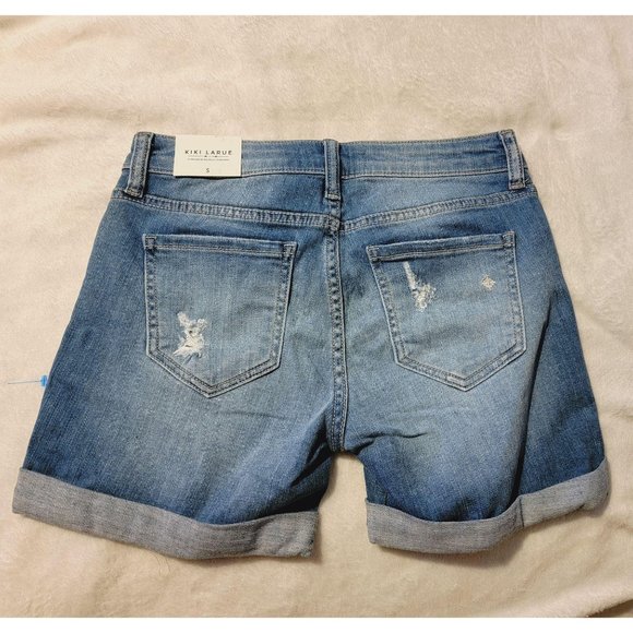 Kiki Larue Distressed Blue Jean Shorts - Picture 4 of 4